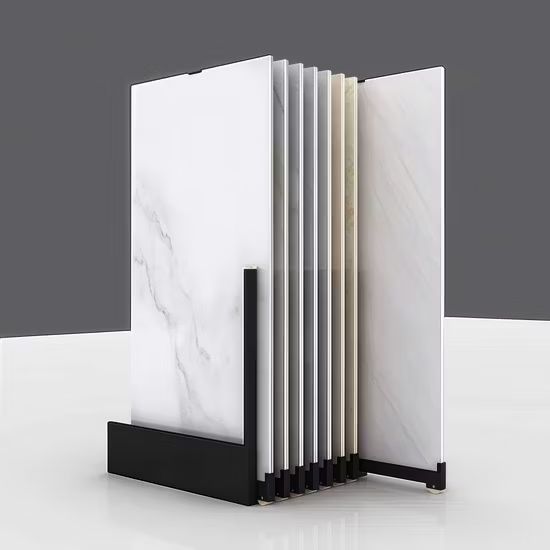 Vertical marble slab sample display stand