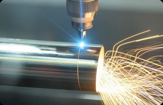 Display rack fabrication — laser processing at our Anping factory